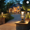 20 Golden Solar Powered LED Outdoor Lantern, Vintage Garden Light With Elegant Glass Design For Pathways, Yards, And Patios  1-Pack