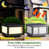 12 Black Solar Powered LED Post Cap Light, Modern Outdoor LED Fence Light For Pathways, Decks, And Patios  2-Pack