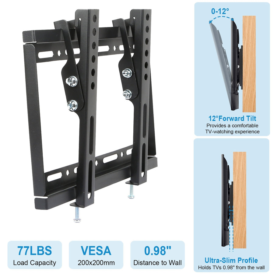 Flexi-Tilt TV Wall Mount | Compatible with 13"-42" LED, LCD & Plasma TVs | VESA 200x200mm