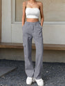 2025 New Women's Work Pants High Waisted Casual Pants Loose Elastic Wide Leg Y2K Streetwear With 6 Pockets