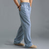 Men’s Casual Loose Fit Breathable Linen Sports Pants