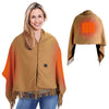 1Pc 79x24In USB Heated Shawl With Teasel Wearable Heating Blanket Electric Throw Wrap Indoor Outdoor With Zipper 3 Heating Levels Machine Washable For Outdoor Home Office