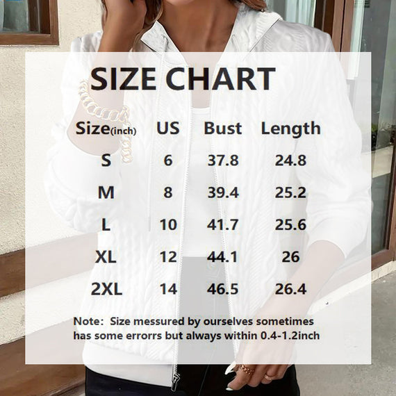 Women's Solid Knit Zip-Up Hoodie – Cozy & Chic Fall/Winter Outerwear