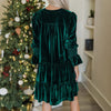 Long Sleeve Christmas Skirt Velvet Cake Dresses With Puffy Sleeves And V-Neck Mini Skirt Elegant Short Dress For Women New Year Party Clothing