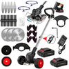 21V Electric Weed Eater With Wheels,Cordless Battery Weed Wacker With Charger, 2Batteries,3 In 1 Brush Cutter String Trimmer Grass Trimmer Lawn Mower,Edger For Garden And Yard Lawn,dealsforyoudays