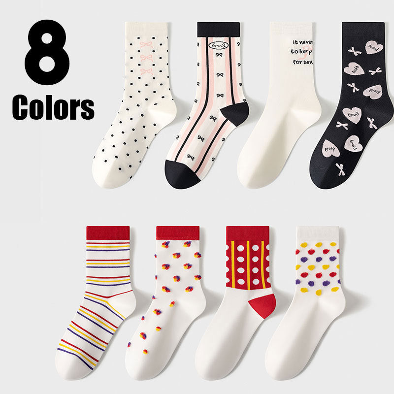 8 Pairs Women’s Crew Socks | Soft Knit, Seamless & Breathable Casual Dress Socks – Perfect for Outdoor Sports, Running, Fitness & Cycling