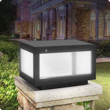 12 Black Solar LED Post Cap Lights | Modern Outdoor Fence & Deck Lighting for Pathways, Patios & Gardens (2-Pack)