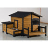 Large Wooden Dog House With Storage Box And Feeding Station, Outdoor Pet Kennel With Asphalt Roof, Porch, And Lockable Door  Weatherproof Fir Wood Dog Home For Small To Medium Dogs