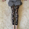Autumn Sweet Lace Rose Hollow Leggings