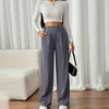 Women's Wide Leg Pants High Waist Business Casual Trousers Pant With Pockets