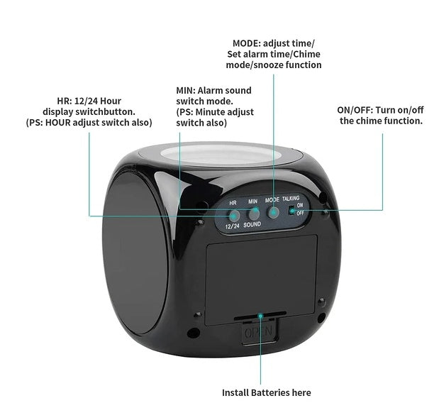 Smart LED Projection Alarm Clock | Digital LCD | Voice Alerts & Weather Updates | Snooze & USB Powered