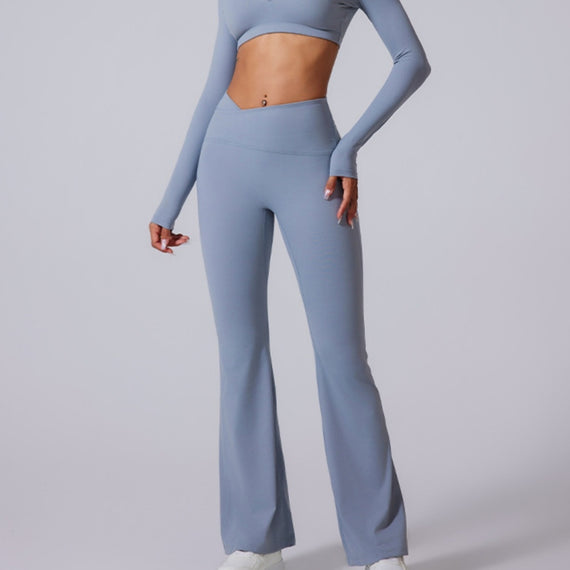 Women's Brushed Texture High Waist Cross Shaping Yoga Pants