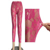 Sexy Tight Slim-fitting Ankle Length Trousers Solid Color Breathable Lace Rose Leggings