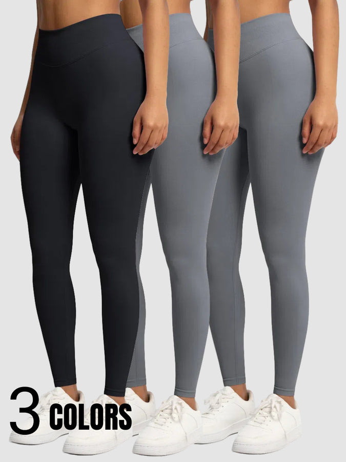 3 Pack Women Elastic Breathable Tummy Control Squat Proof High Waist Yoga Pants