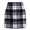 Womens High Waist Plaid Skirt Bodycon Pencil Wool Mini Skirts