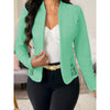 Women’s Lace Contrast Long Sleeve Open Front Cardigan Blazer – Stylish Casual Work Office Jacket