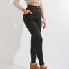 Women's Thick Leggings High Waist Button Casual