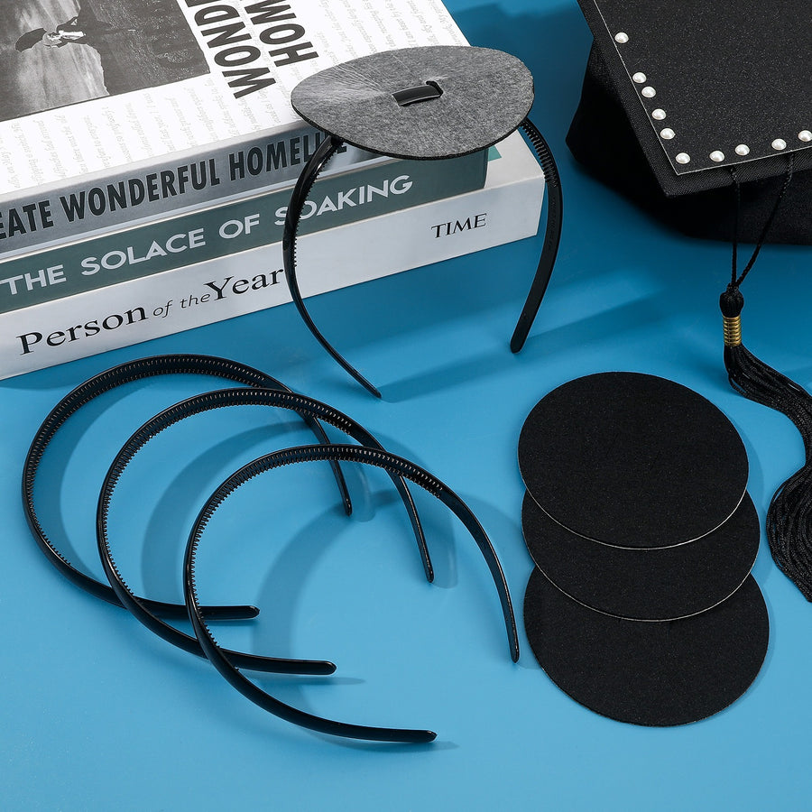 4 Pack Graduation Cap Headband,Grad Cap Band With Adhesive Strip Secures Your Grad Cap Upgrade Insert Hairstyle Hat Accessories Hairband For Graduates Gift