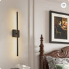 Set of 2 Modern LED Wall Sconces | Minimalist Black Matte Indoor Wall Lights for Living Room, Bedroom, Hallway, Hotels & Home Decor