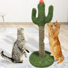 Cactus Shaped Cat Climbing Tree 2 In 1 - Solid Wooden Base - Natural Sisal Scratching Post With Suspended Ball Toys Indoor Cat Multi-Level Activity Center, Climbing, Claw Sharpening & Play All-in-One
