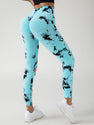 2 Pack New Style Hollow-Out Tie-Dye High-Waisted Tummy-Control Yoga Pants