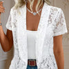 Elegant Women's Lace Cardigan – Slim-Fit Lightweight Floral Blouse for Spring & Summer