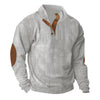 Men's Corduroy Stand Collar Casual Pullover – Long Sleeve Vintage Style Sweater