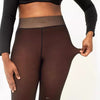 Women's Fall And Winter Outer Wear Plus Size Fake Transparent Black See-through Leggings