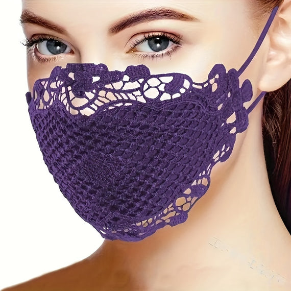 6 Pcs Sexy Lace Face Mask For Women- Adjustable Ear Loops- Cute, Sexy Washable And Reusable