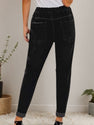 2025 New Women's Casual Set Wearing Distressed Stretch Jeans, Elastic Waisted Jeans, Denim Jogging Pants