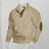 Textured Elegance: Stand Collar Jacquard Knit Pullover Sweater – Long Sleeve Comfort & Style