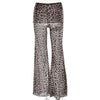 Leopard Print Mesh Floral Print Trousers