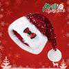 Christmas Hat Red Paillette Bowknot Plush Decorative Hat