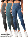 3 Pack Mesh Cut Out Leggings For Women Tights Breathable Workout Tummy Control Pants