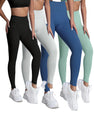 4-Pack Yoga Pants - High Stretch Naked Feel, Tummy Control
