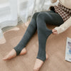 Autumn And Winter Fleece-lined Thickened Screw Cotton Vertical Stripes Base One-piece Trousers
