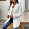 Women's Textured Notched Lapel Blazer Elegant Solid Color Jacket for Fall & Winter | Perfect for Formal and Casual Wear