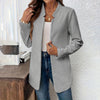 Women's Textured Notched Lapel Blazer Elegant Solid Color Jacket for Fall & Winter | Perfect for Formal and Casual Wear