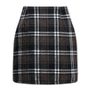 Womens High Waist Plaid Skirt Bodycon Pencil Wool Mini Skirts