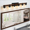 42 Rustic 6-Light Vanity Light, Industrial Bathroom Wall Sconce With Glass Shades And Wood Accent, Modern Farmhouse Lighting Fixture No Bulbs