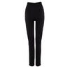 Plus Size Women's Faux Leather Splice Pants With Zip Detail Slim Fit Trousers For Spring&Fall