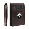 Mens Wallet Genuine Leather Slim Bifold Wallet With Airtag Holder, RFID Blocking, Front Pocket Wallet With Money Clip,ID Window Credit Card Holder