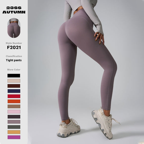 New Sports Trousers Pocket High Waist Seamless Nude Feel Yoga Pants