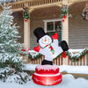 4.8FT Lighted Christmas Inflatable Decoration, Large Rotating Snowman With Motor, Funny Blow Up Yard Decorations With Built-in LED Lights For Holiday Party Front Yard Lawn Garden Decor
