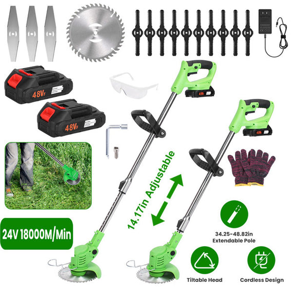 4V 300W Cordless Grass Trimmer & Lawn Mower Kit