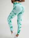 New Style Women's High-Waisted Yoga Leggings With Hollow-Out & Tie-Dye Design