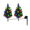 2 Packs Solar Christmas Tree, Solar Powered Pathway Christmas Tree With Multicolored LED Lights, So