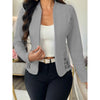 Women’s Lace Contrast Long Sleeve Open Front Cardigan Blazer – Stylish Casual Work Office Jacket