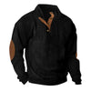 Men's Corduroy Stand Collar Casual Pullover – Long Sleeve Vintage Style Sweater