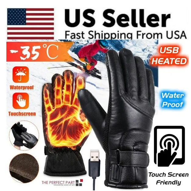 USB Electric Heated Gloves | Winter Thermal Windproof Snow & Ski Hand Warmers